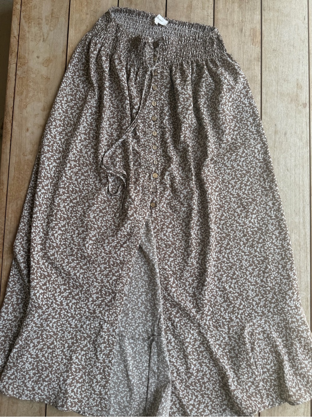 Bohme women’s Floral Maxi Skirt with Smocked Waist